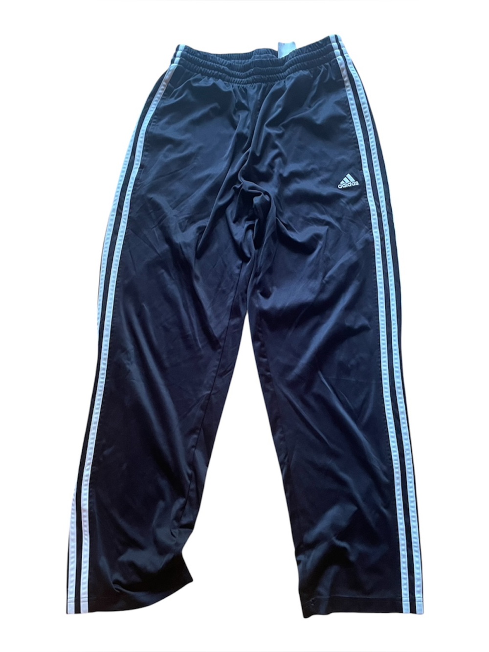 Adidas Kids Black Track Pants with drawstring youth large